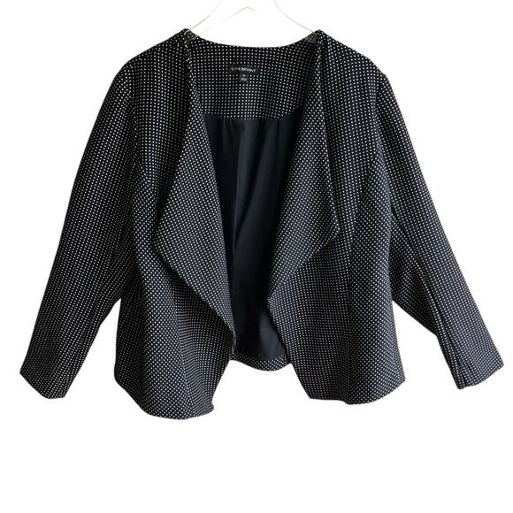 Lane Bryant Polka Dot Drape Front Blazer Size 18 Office Career Work Academia - Picture 1 of 13